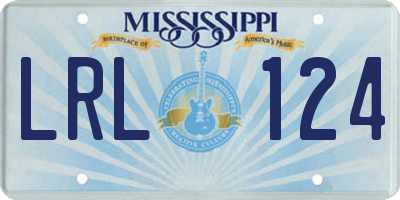 MS license plate LRL124