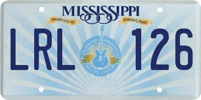 MS license plate LRL126