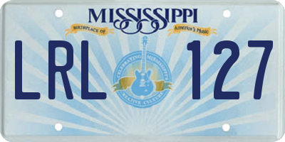 MS license plate LRL127