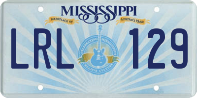 MS license plate LRL129