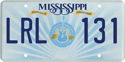 MS license plate LRL131