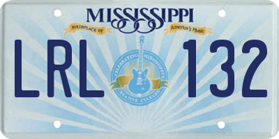 MS license plate LRL132