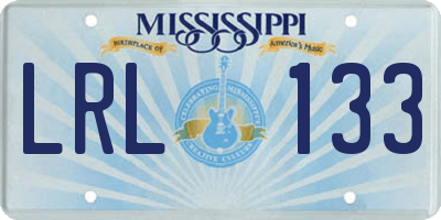MS license plate LRL133