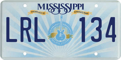 MS license plate LRL134