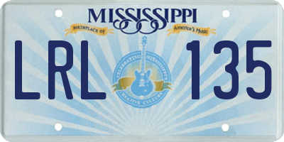 MS license plate LRL135