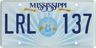 MS license plate LRL137