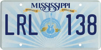 MS license plate LRL138