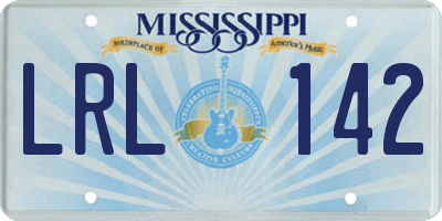 MS license plate LRL142