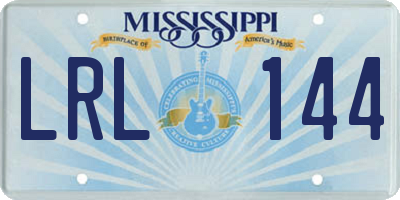 MS license plate LRL144