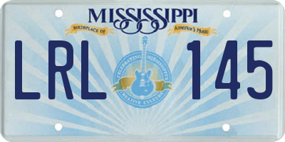 MS license plate LRL145