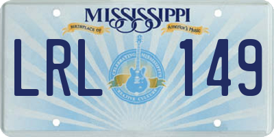 MS license plate LRL149
