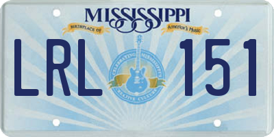 MS license plate LRL151
