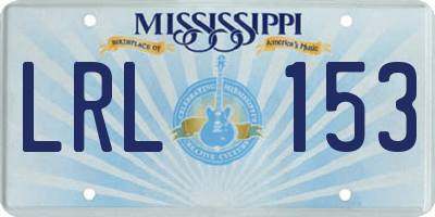 MS license plate LRL153