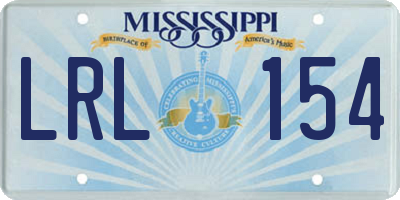 MS license plate LRL154