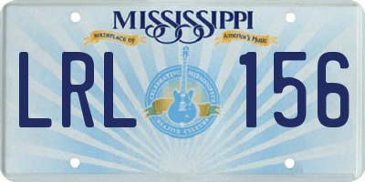 MS license plate LRL156