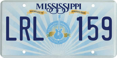 MS license plate LRL159