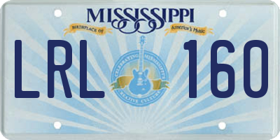 MS license plate LRL160
