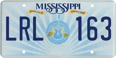 MS license plate LRL163