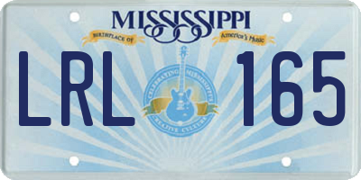 MS license plate LRL165