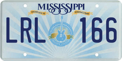 MS license plate LRL166