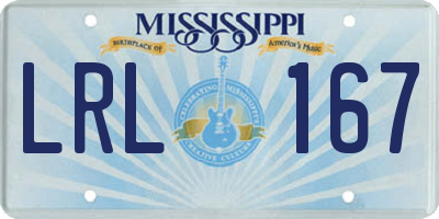 MS license plate LRL167