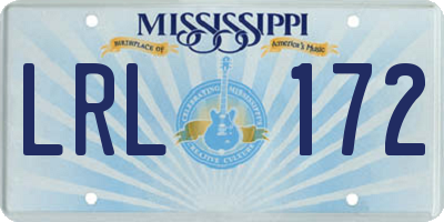 MS license plate LRL172
