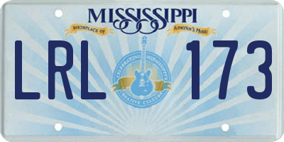 MS license plate LRL173