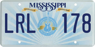 MS license plate LRL178