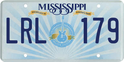 MS license plate LRL179