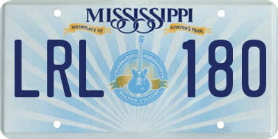 MS license plate LRL180
