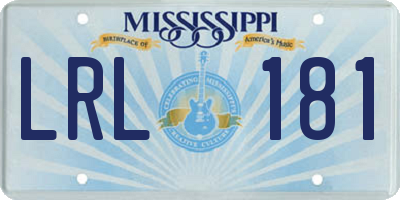 MS license plate LRL181