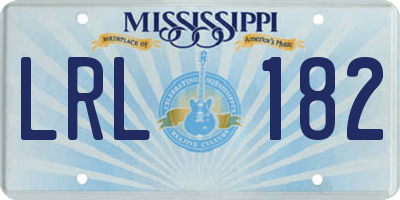 MS license plate LRL182