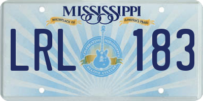 MS license plate LRL183