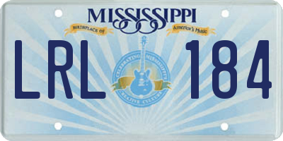 MS license plate LRL184