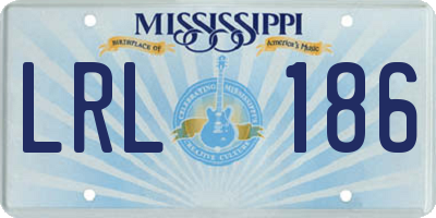 MS license plate LRL186