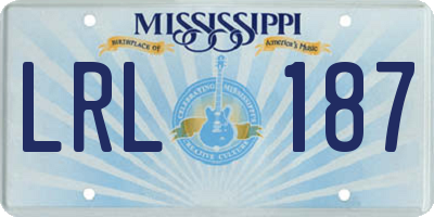 MS license plate LRL187