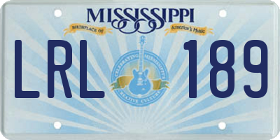 MS license plate LRL189