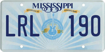MS license plate LRL190