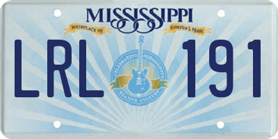 MS license plate LRL191
