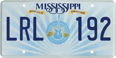 MS license plate LRL192