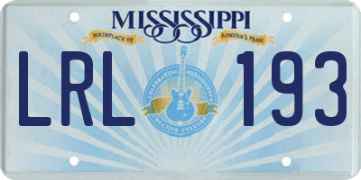 MS license plate LRL193