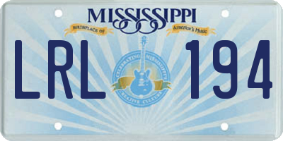 MS license plate LRL194