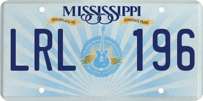 MS license plate LRL196