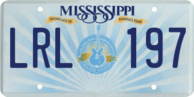 MS license plate LRL197