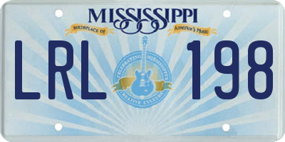 MS license plate LRL198