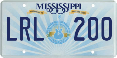 MS license plate LRL200