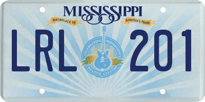 MS license plate LRL201