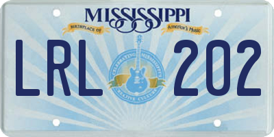 MS license plate LRL202