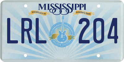MS license plate LRL204