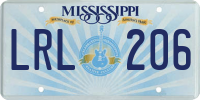 MS license plate LRL206